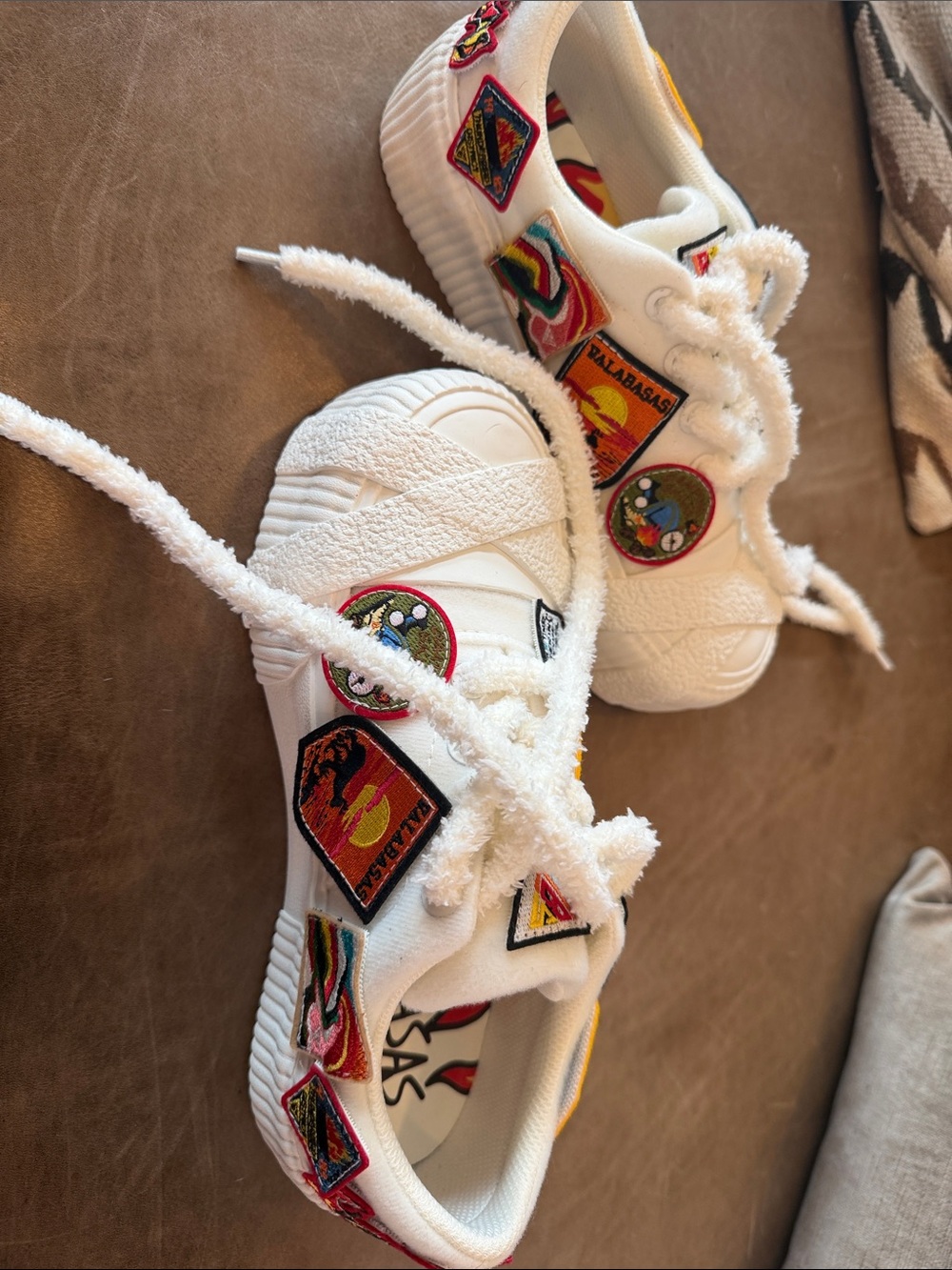 White Patch Embroidered Sneakers!